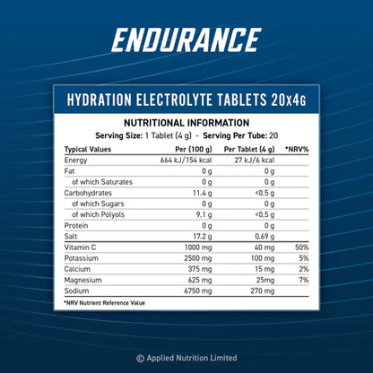 Applied Nutrition Endurance Electrolyte Tablets| 6 tubes