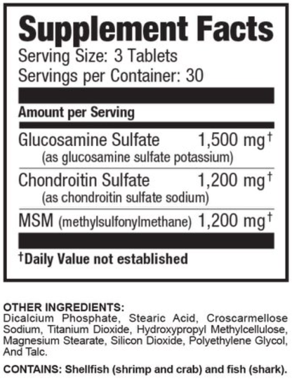 Glucosamine Chondroitin with MSM | 90 tabs